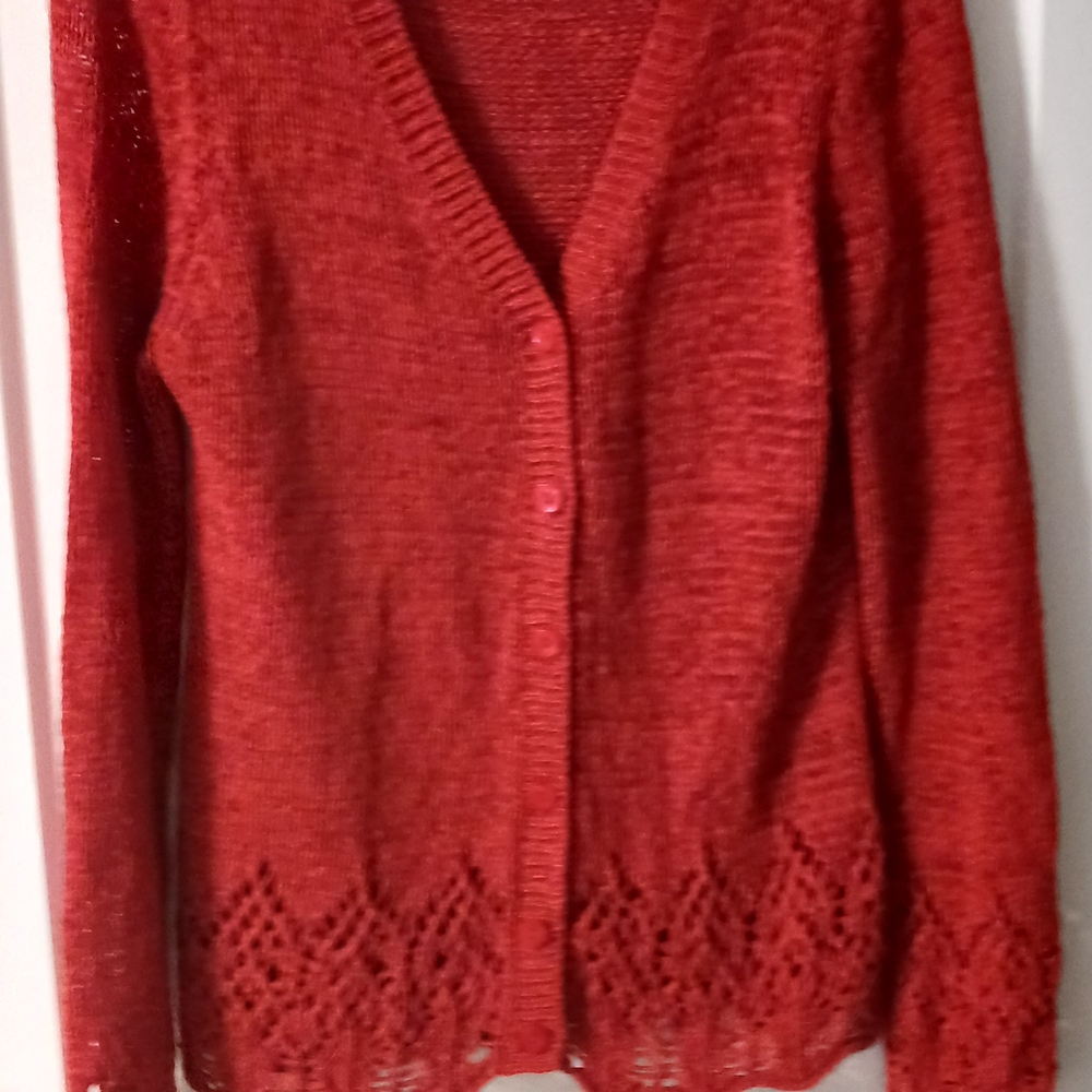 Elegant Red Women's Sweater - Picture 2 of 6